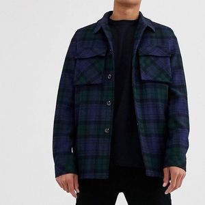 NWT ASOS Plaid Wool Coat Size XL Tall